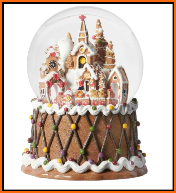 Gingerbread Town Snow Globe