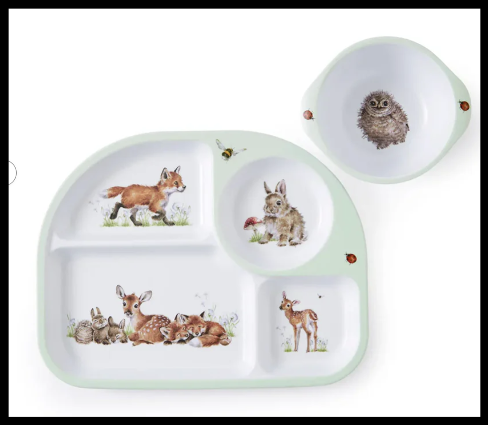 Little Wren Divided Plate and Bowl